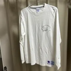Champion ホワイト 長袖 Tシャツ