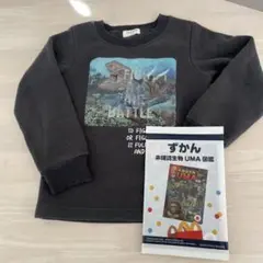 恐竜プリント トレーナー 100cm 黒