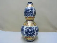 【中国陶磁器　花器花瓶　多角面　色絵龍鳳凰花文・WA・古董古玩】◆骨董 美術工芸