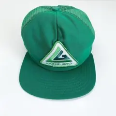 US古着 ニューエラ 刺繍 ワッペン メッシュキャップ トラッカー 帽子 緑