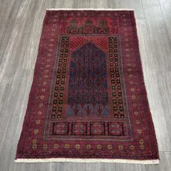 137x88cmトライバルラグ手織り絨毯ヴィンテージ ラグ