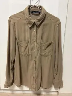 ZARA ベージュ 長袖シャツ M