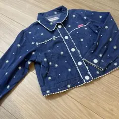 mezzo piano 花柄刺繍 デニムジャケット 110