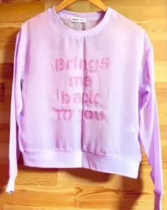 WEGO 長袖 ロゴ シースルー 重ね着 韓国 紫 パープル ラベンダー