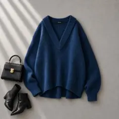 ★美品◆アーバンリサーチロッソ◆ レイヤードデザインニットblのサムネイル