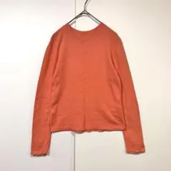 147 イチヨンナナ　ニット　長袖　コットン100%　ボタン　オレンジ　XS