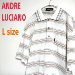 ANDRE LUCIANO ボーダー柄 VINTAGE 白 ポロシャツ