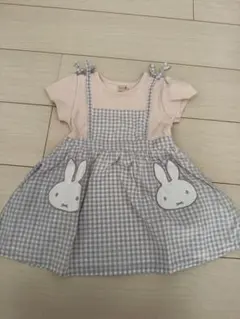ミッフィー ギンガムチェック ワンピース ベビー服のサムネイル