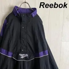 古着 リーボック センター 刺繍ロゴ ハーフジップ ナイロンジャケット 90's