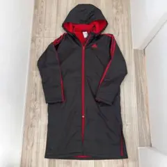 美品アディダス　adidas 裏ボア　ベンチコート 150 黒/赤