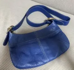 FURLA オールレザー ショルダーバッグ ブルー 青