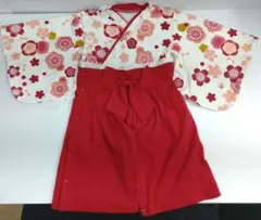 Catherine Cottage ベビー 袴風 ロンパース 花柄 赤白 90