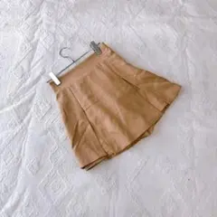 NICE CLAUP キュロット スカート ベージュ プリーツデザイン ミニ