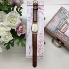 【稼働品】ダブルフェイス　レディース　腕時計　chatom　クォーツ　レザー