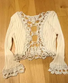 メトリーゼ ボレロ カーディガン 美品 着用1回 レース 鍵編み オフホワイト