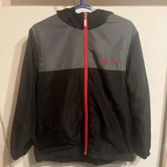 美品Champion フルジップジャケット 黒/グレー/赤