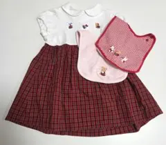 Familiarファミリア刺繍入りワンピースとスタイセット