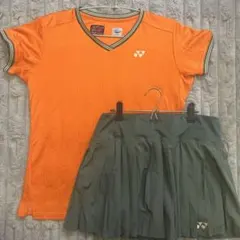 [美品]YONEX ユニフォーム セットアップ オレンジ カーキ サイズO