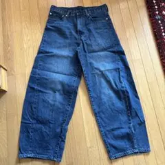 GU バレルレッグジーンズ ブルー