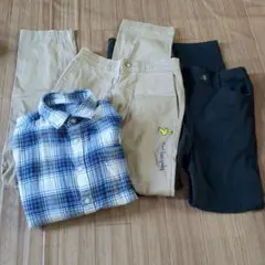 UNIQLO チェックシャツ 150サイズ + パンツセットまとめ売り