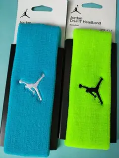 水色＆黄緑２本セットエアジョーダンナイキジャンプマンヘッドバンドヘアバンドat