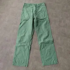 オアスロウ フレンチワーク ベイカー パンツ ブルー ヘリンボーン M