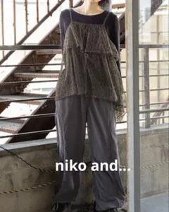 美品　niko and... 2way レオパードキャミソール　ブラウン