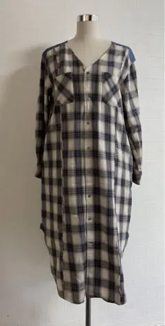 souer7 チェック＆デニム　シャツダメージワンピース　美品