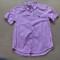 POLO RALPH LAUREN半袖シャツ 8Y ピンク チェック140センチ