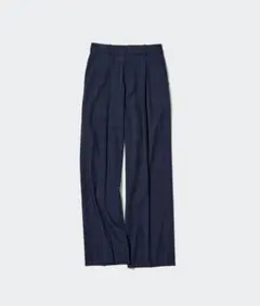【UNIQLO】タックワイドパンツ ネイビー XS / 0095