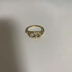 Dior CDロゴ ラインストーン リング ゴールドのサムネイル