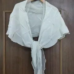 ライトベージュ キナリ シフォンショール パール付きのサムネイル