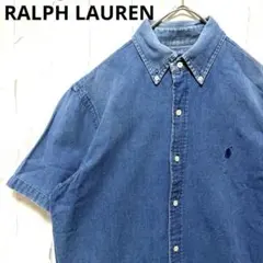 RALPH LAUREN デニムシャツ 半袖 BDシャツ ポニー 刺繍ロゴ S