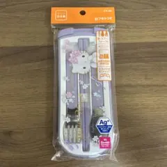 ハローキティ　引フタトリオ　カトラリー　スプーン　フォーク　お箸　ケース付き