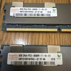 Hynix 8GB 2Rx4 PC3-8500R-7-10-E1 メモリ 2枚のサムネイル
