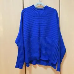 Lugnoncure ブルー　セーター　フリーサイズ　美品　秋冬コーデ　きれいめ