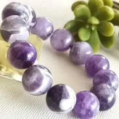 高品質■透明感■大玉■天然石ディープアメジスト約16mmブレスレット