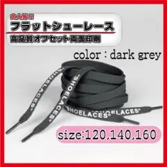 靴紐 シューレース ダークグレー 140cm フラット off-white