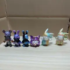 流体アート６個セット売りくま　うさぎ　ピカチュウ　だるまキティちゃん