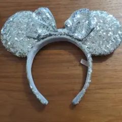 ミニー耳カチューシャ シルバー スパンコール