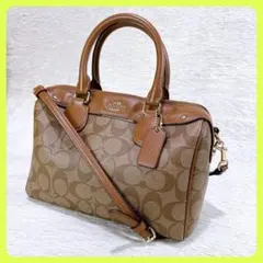 コーチ COACH シグネチャーPVC2wayミニボストンバッグ肩がけ斜めがけ✧