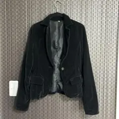 レディース　ベロア　黒　ジャケット　レトロ