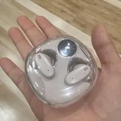 ピンク ワイヤレスイヤホン 透明ケース付き