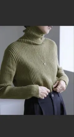 select MOCA タートルネックリブニット