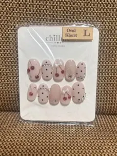 さくらんぼ　オーバルネイルチップ Lサイズ