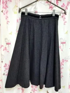 Auief アウィーエフ　チャコールグレイ　Aラインスカート　膝丈　ウール　38