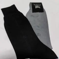 Burberry's ソックス 黒 グレー 25cm　2足