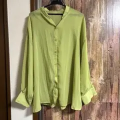 オーバーサイズ　シアーシャツ　シースルーシャツ　イエロー