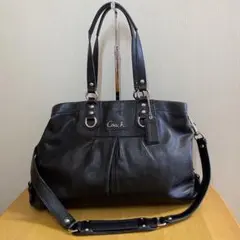 COACH★2wayレザーバッグ★ブラック★A4収納可