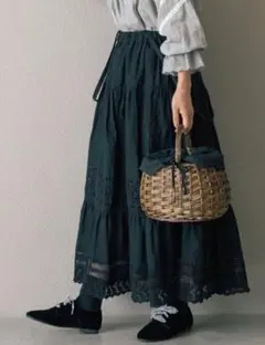 sm2 kazumiコラボ　サス付き刺繍スカート　ブラック　タグ付き新品未使用